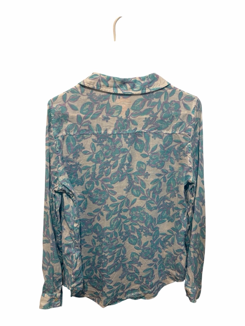 Lilly Pulitzer sea coast linen button down top jacaranda blue simply the zest M - Picture 3 of 8
